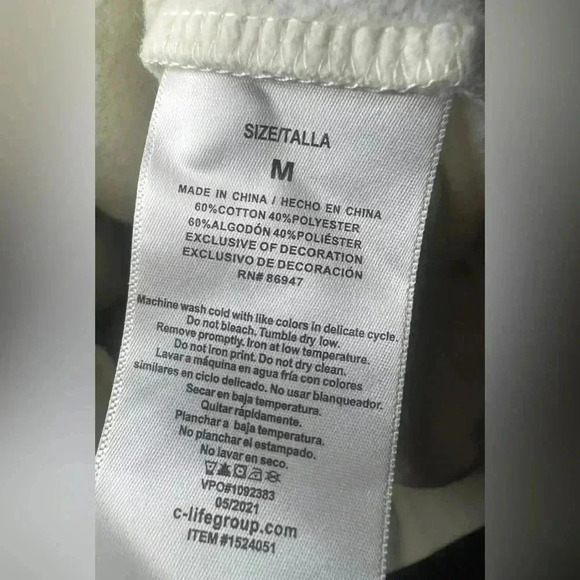 STAR WARS Mandalorian Grogu Pullover Hoodie/Sweatshirt Ivory. Size L Youth 14/16 - Picture 3 of 3